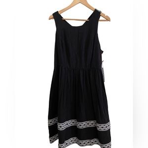 Gibson X Hi Sugarplum Black Sleeveless MIdi Dress, L, NWT